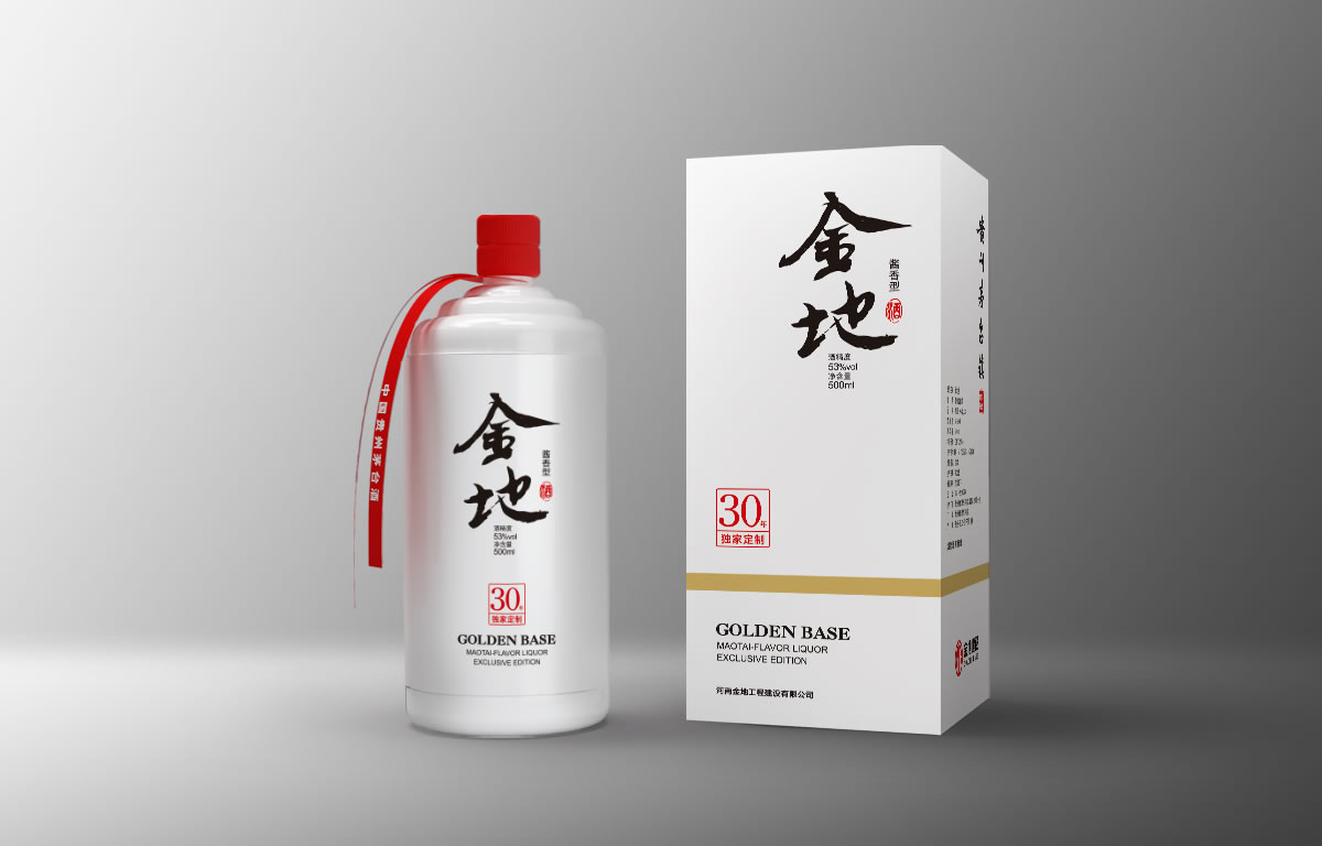 金地白酒包裝設(shè)計,金地白酒瓶貼設(shè)計,金地白酒品牌形象塑造_全力設(shè)計