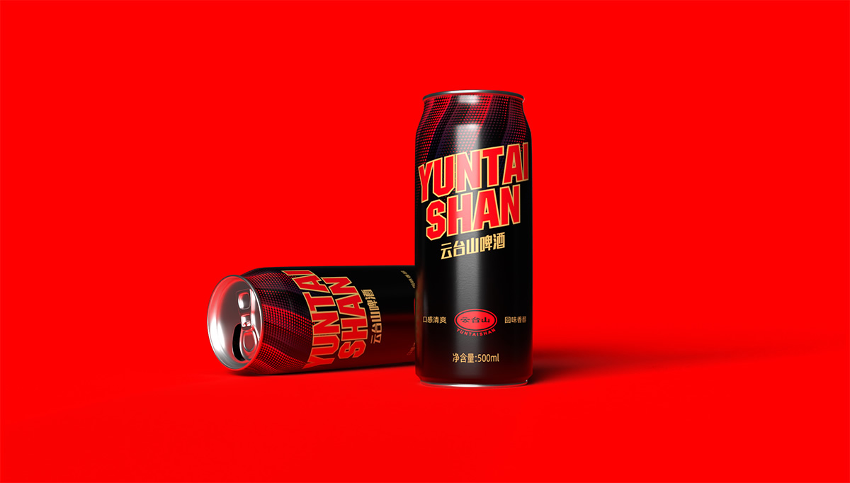 云臺山啤酒包裝設(shè)計,云臺山啤酒瓶貼設(shè)計,品牌包裝設(shè)計